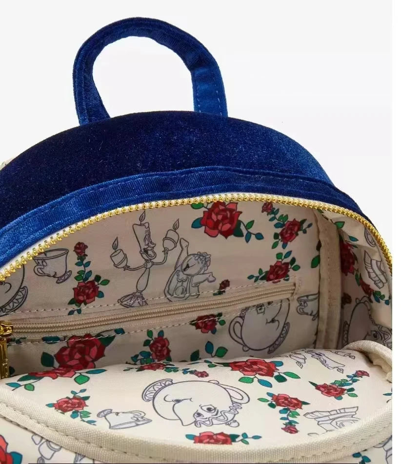 🌹 Sac à Dos Loungefly Disney La Belle et la Bête – Mini Backpack Belle Rainy Day Collection