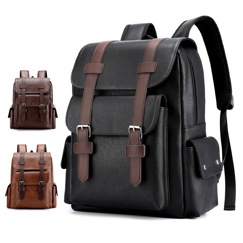 🎒 Sac à Dos Homme Cuir PU – Sac Ordinateur Portable Grande Capacité pour Bureau, Travail et Études | Urban™