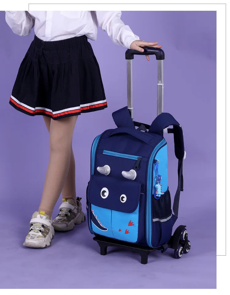 Cartable Trolley Garçon – Sac Scolaire à Roulettes Résistant, Confortable et Stylé pour École Primaire