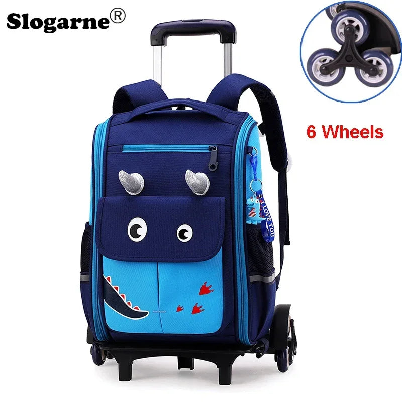 Cartable Trolley Garçon – Sac Scolaire à Roulettes Résistant, Confortable et Stylé pour École Primaire