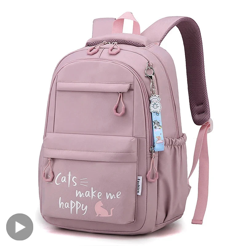 🎒Sac à Dos Fille Collège et Primaire – Cartable Scolaire Grande Capacité Rose | Bella™