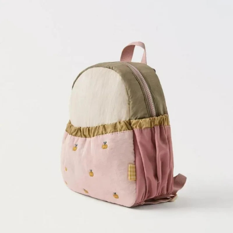 Sac à Dos Maternelle Enfant – Pomme Brodée, Léger et Mignon