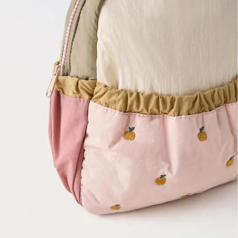 Sac à Dos Maternelle Enfant – Pomme Brodée, Léger et Mignon