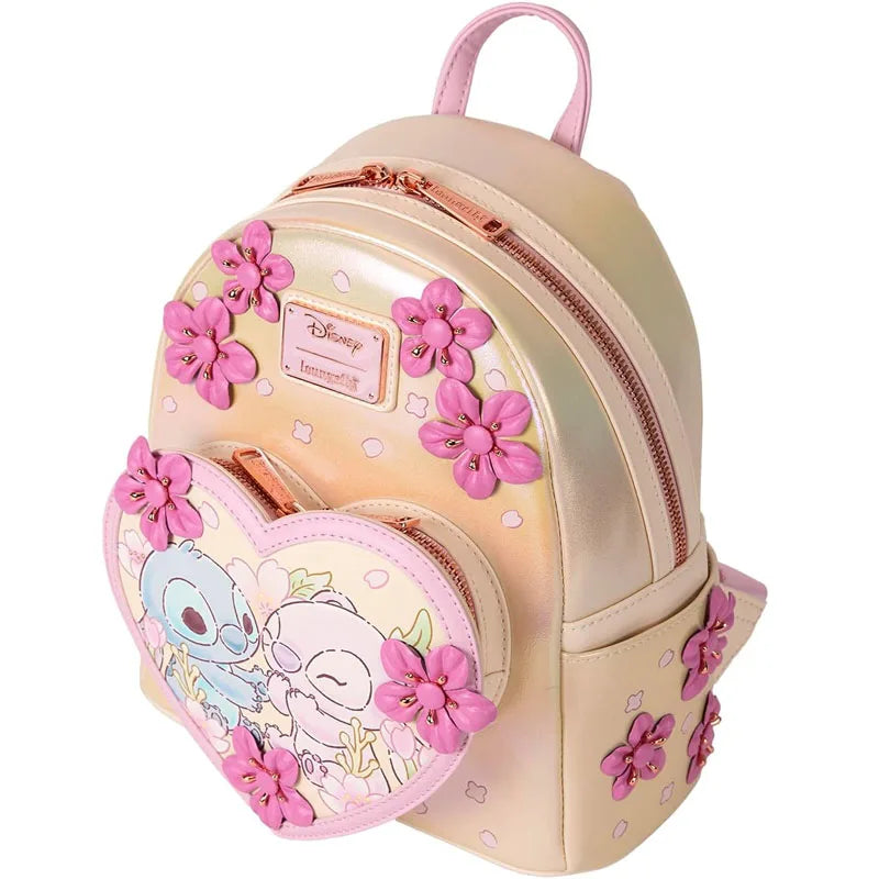 🎀 Sac à Dos Loungefly Disney Stitch Rose – Mini Backpack Kawaii Lilo & Stitch