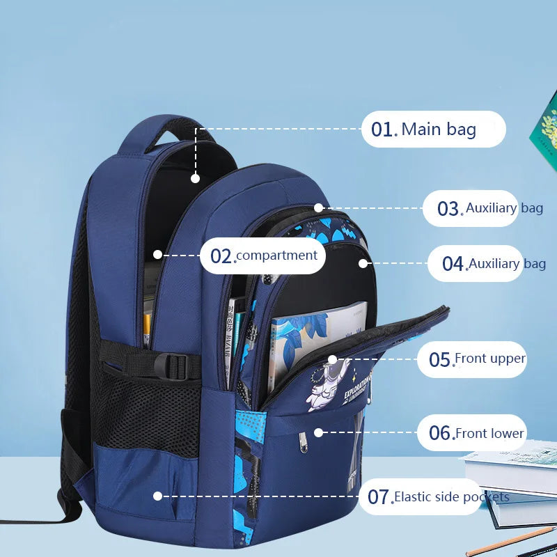 Cartable Garçon Primaire Astronaute – Sac à Dos École Enfant Grande Capacité Résistant à l'Eau | Space™