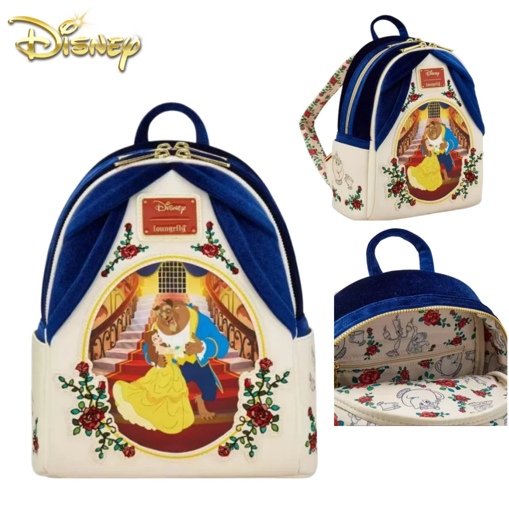 🌹 Sac à Dos Loungefly Disney La Belle et la Bête – Mini Backpack Belle Rainy Day Collection