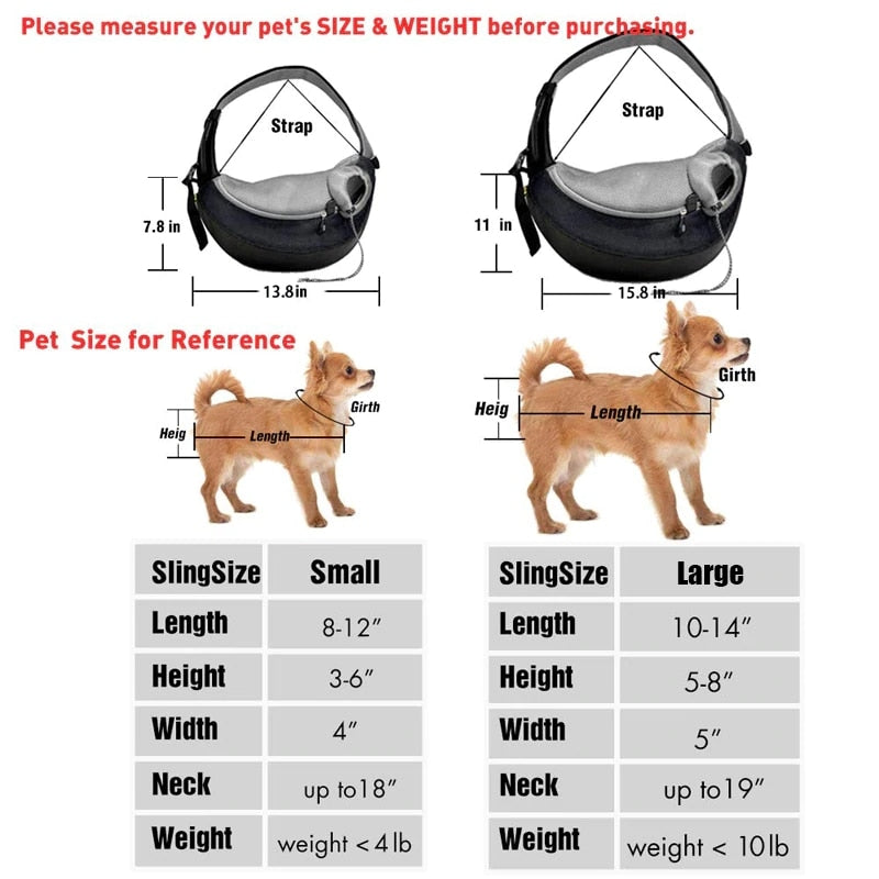 Sac bandoulière de transport pour chien