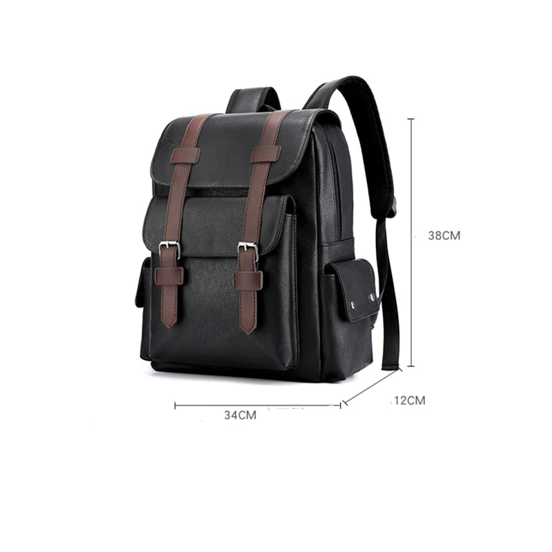 🎒 Sac à Dos Homme Cuir PU – Sac Ordinateur Portable Grande Capacité pour Bureau, Travail et Études | Urban™