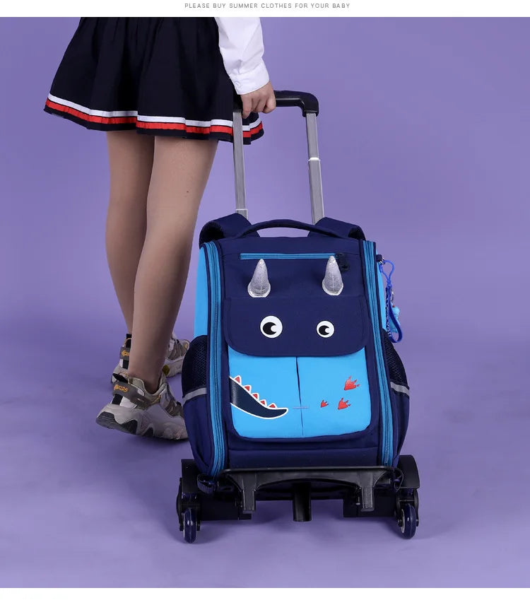 Cartable Trolley Garçon – Sac Scolaire à Roulettes Résistant, Confortable et Stylé pour École Primaire