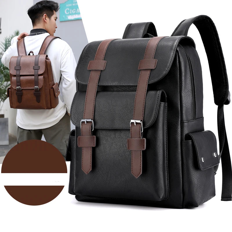 🎒 Sac à Dos Homme Cuir PU – Sac Ordinateur Portable Grande Capacité pour Bureau, Travail et Études | Urban™