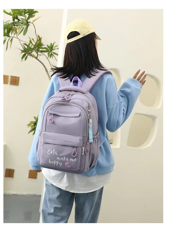 🎒Sac à Dos Fille Collège et Primaire – Cartable Scolaire Grande Capacité Rose | Bella™