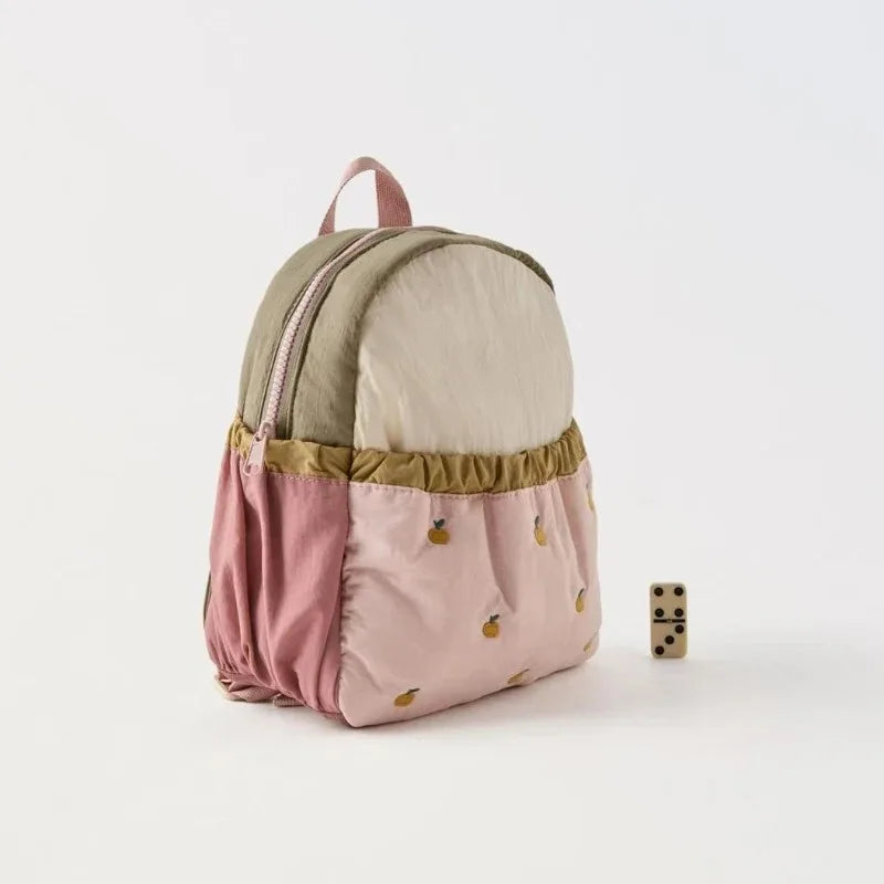 Sac à Dos Maternelle Enfant – Pomme Brodée, Léger et Mignon