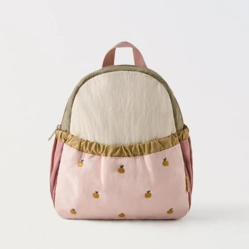 Sac à Dos Maternelle Enfant – Pomme Brodée, Léger et Mignon