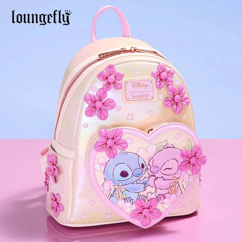 🎀 Sac à Dos Loungefly Disney Stitch Rose – Mini Backpack Kawaii Lilo & Stitch