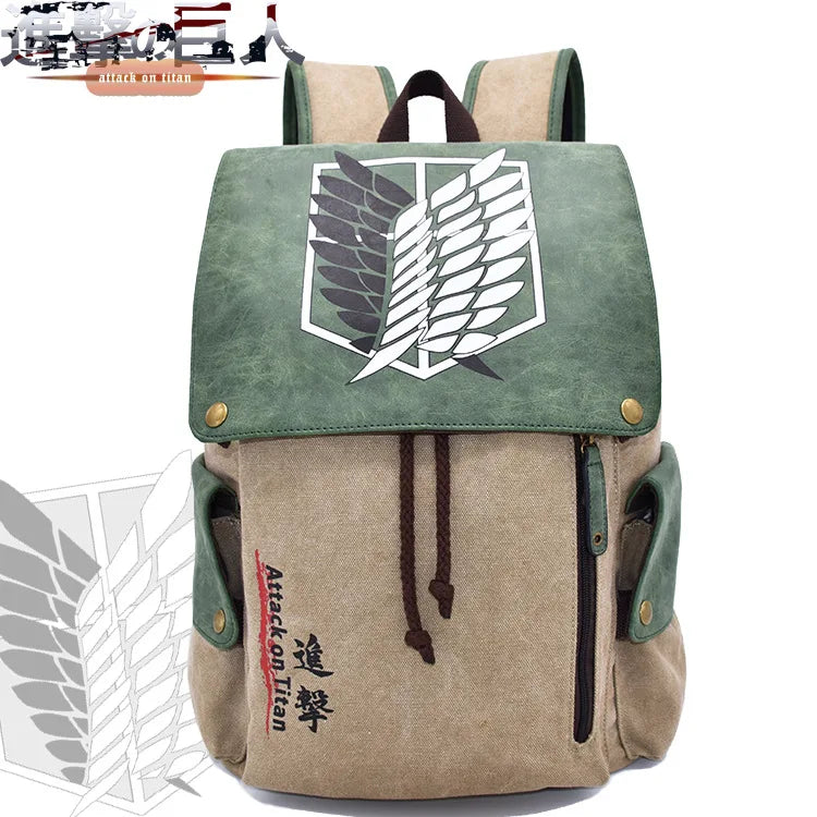 🎒 Sac à Dos Manga – One Piece, Naruto et Attaque des Titans | Sac Anime Vintage Unisexe