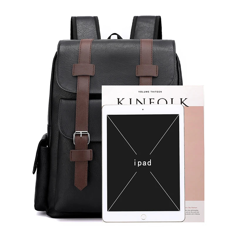 🎒 Sac à Dos Homme Cuir PU – Sac Ordinateur Portable Grande Capacité pour Bureau, Travail et Études | Urban™