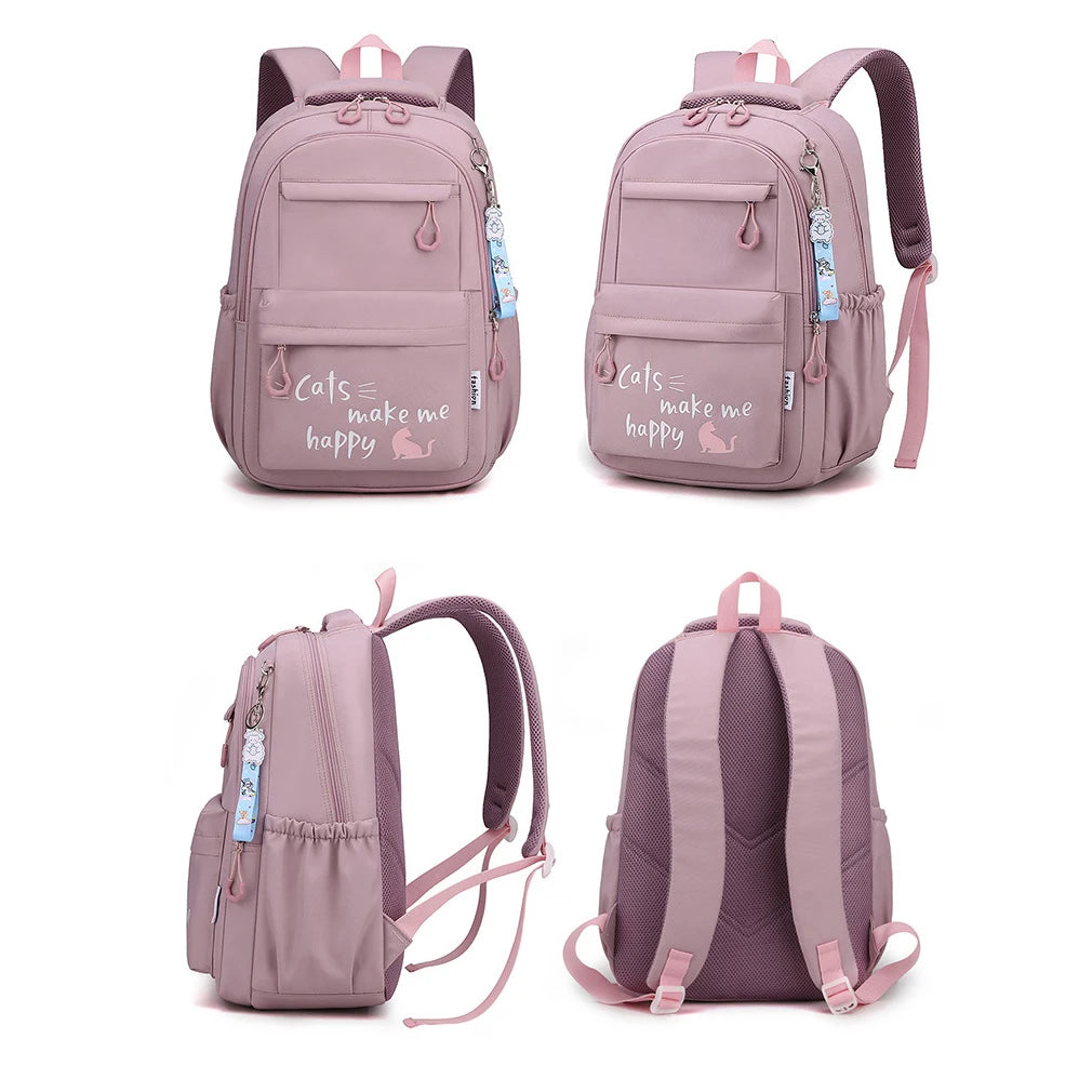 🎒Sac à Dos Fille Collège et Primaire – Cartable Scolaire Grande Capacité Rose | Bella™