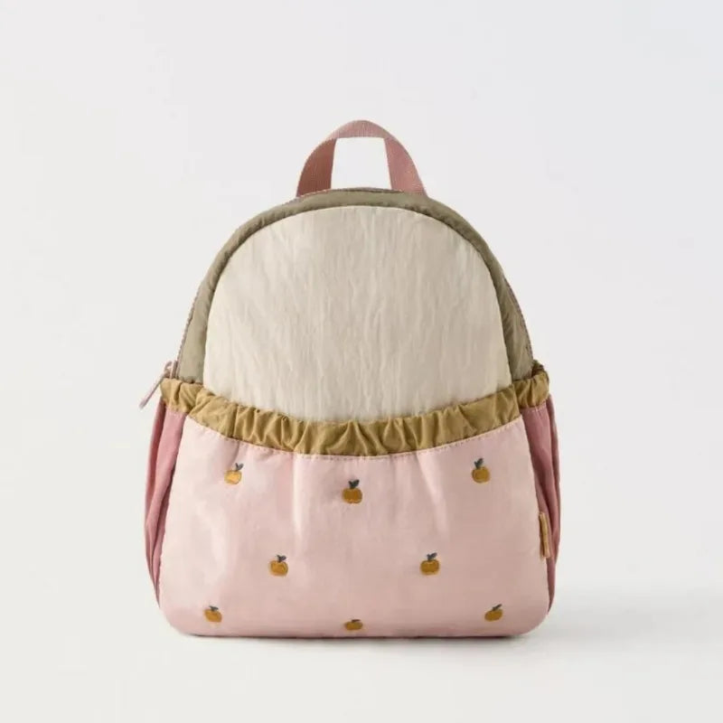 Sac à Dos Maternelle Enfant – Pomme Brodée, Léger et Mignon