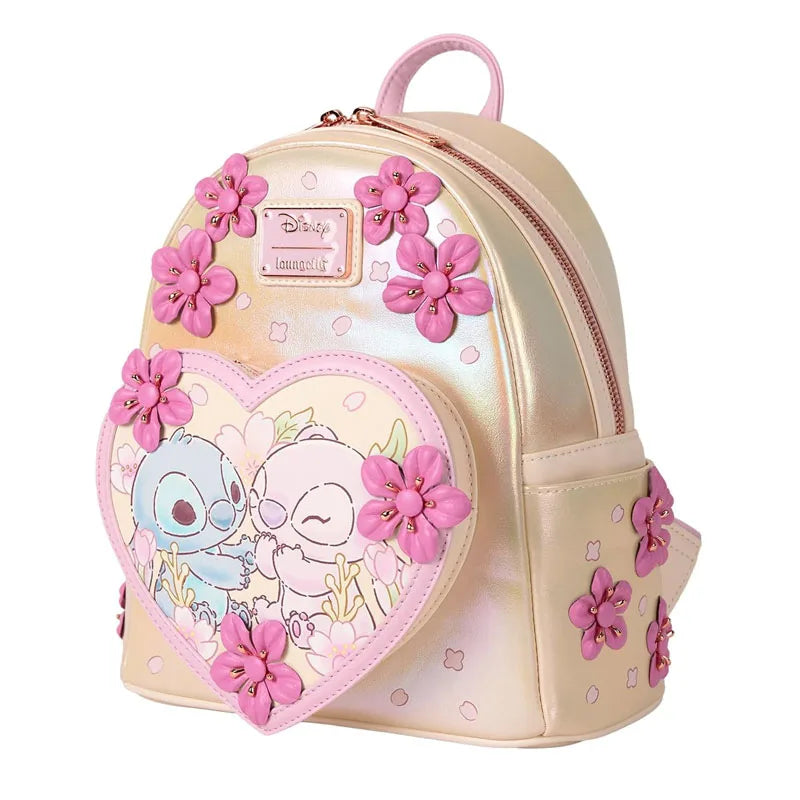 🎀 Sac à Dos Loungefly Disney Stitch Rose – Mini Backpack Kawaii Lilo & Stitch