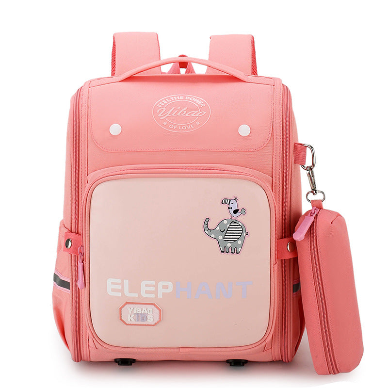 Cartable CP dinosaure et éléphant dessin animé avec trousse