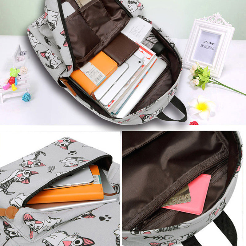 Sac à dos collégien avec imprimé coloré