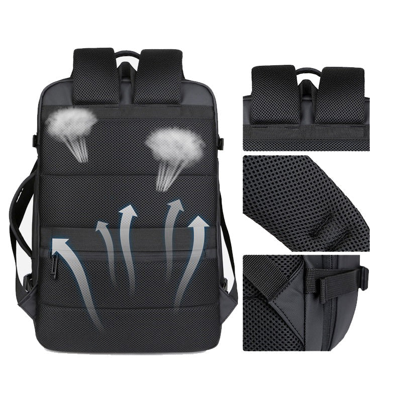Sac à dos voyage extensible 40L avec compartiment ordinateur 17 pouces