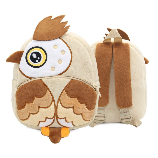 Cartable maternelle animaux en peluche
