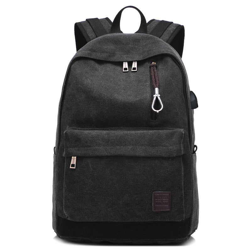 Sac à dos collégien en toile avec chargeur USB