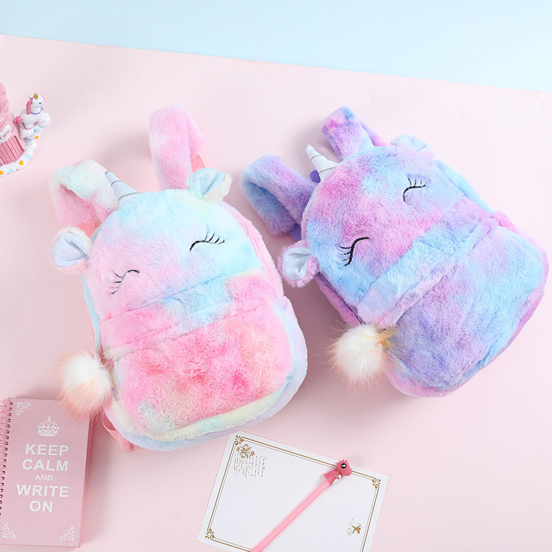 Cartable licorne en peluche