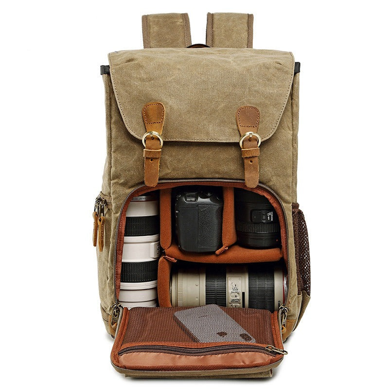 Sac à dos photo grande capacité en toile imperméable